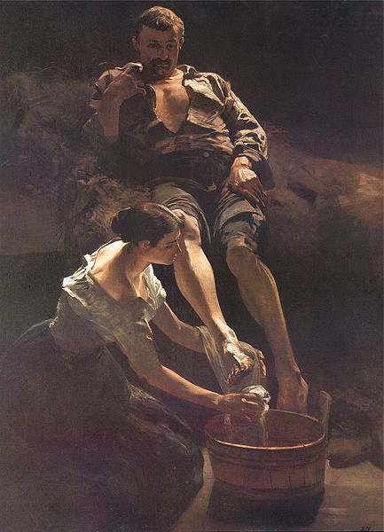 Jacek Malczewski Washing of feet. oil painting image